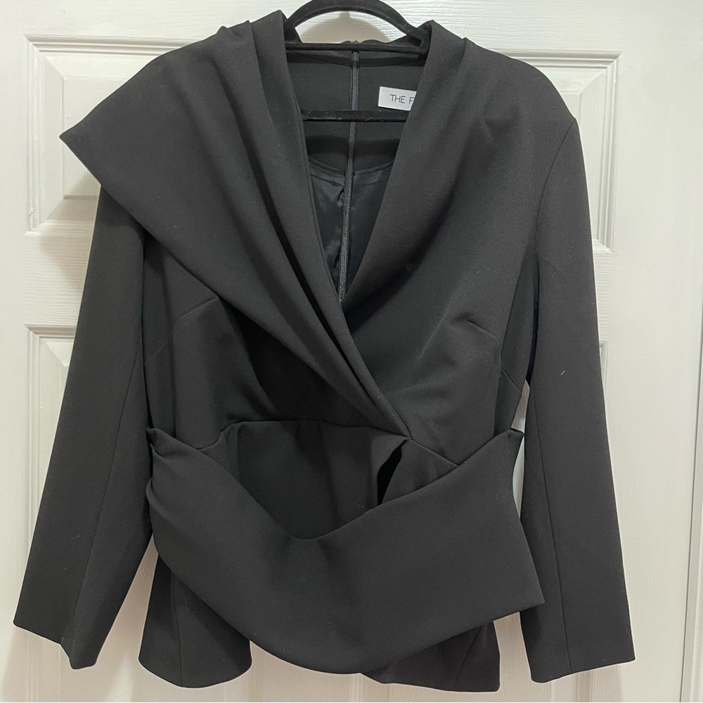 The Fold London Women’s Adelaide Black Sculpt Stretch Crepe Top NWT Size US 14